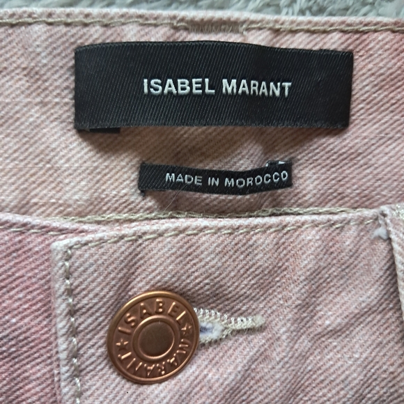 Isabel Marant Womens Rare Jeans Skinny Low Rise Pink Patchwork Print Sz 37 EUC - Picture 9 of 11